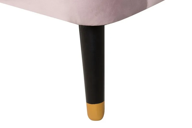 Alsvag 3-seter Kanalstoppet Fløyelssofa med Trebein - Rosa - Møbler - Sofaer - Sofa 3 seter