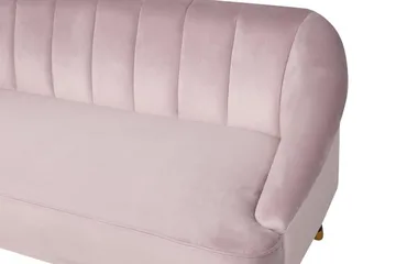 Alsvag 3-seter Kanalstoppet Fløyelssofa med Trebein - Rosa - Møbler - Sofaer - Sofa 3 seter