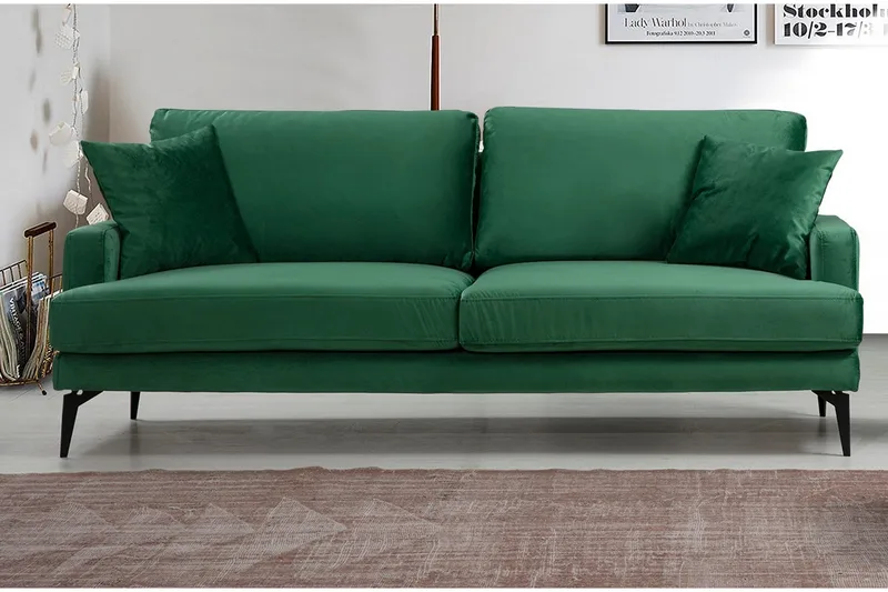 Andary 3-seters Sofa - Grønn/Svart - Møbler - Sofaer - Sofa 3 seter