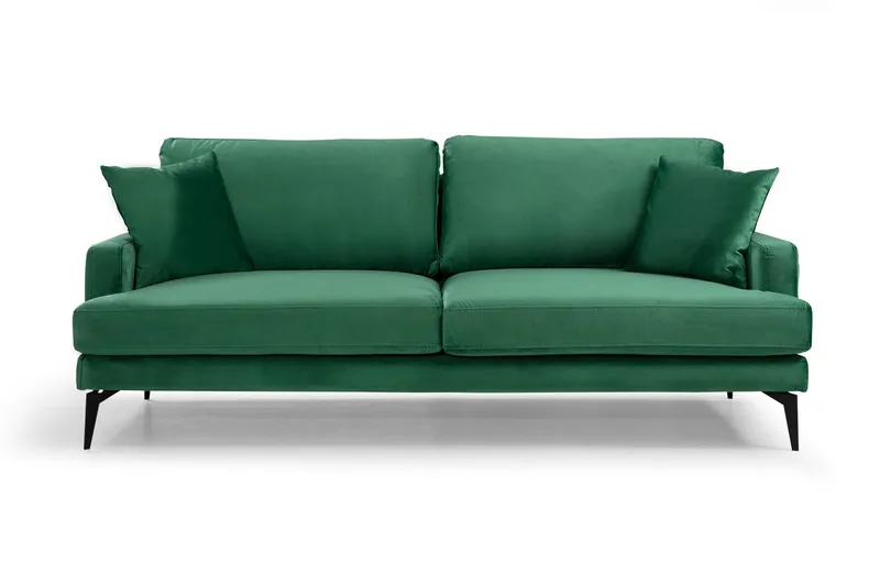 Andary 3-seters Sofa, Grønn/Svart