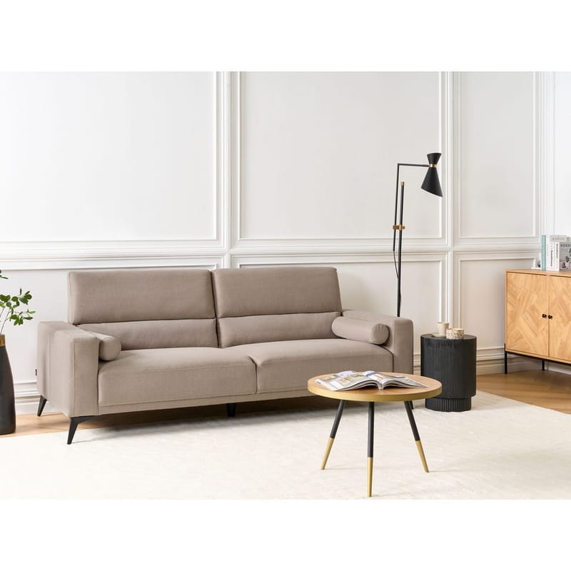3-seters sofa Ange - Beige, svart/Polyester - Møbler - Sofaer - Sofa 3 seter