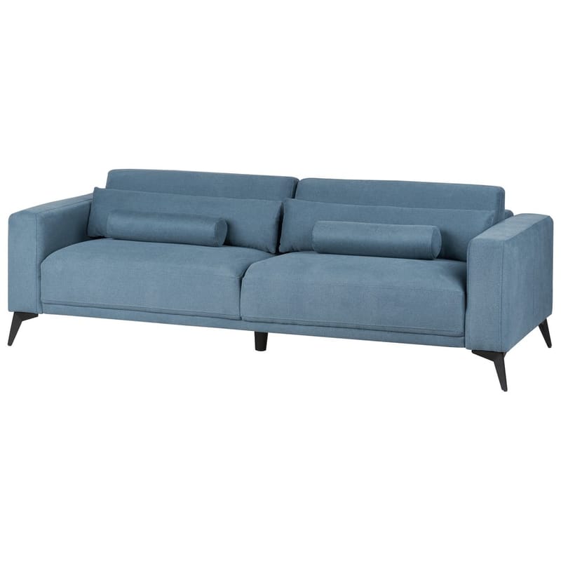 3-seters sofa Ange - Blå, Svart/Polyester - Møbler - Sofaer - Sofa 3 seter