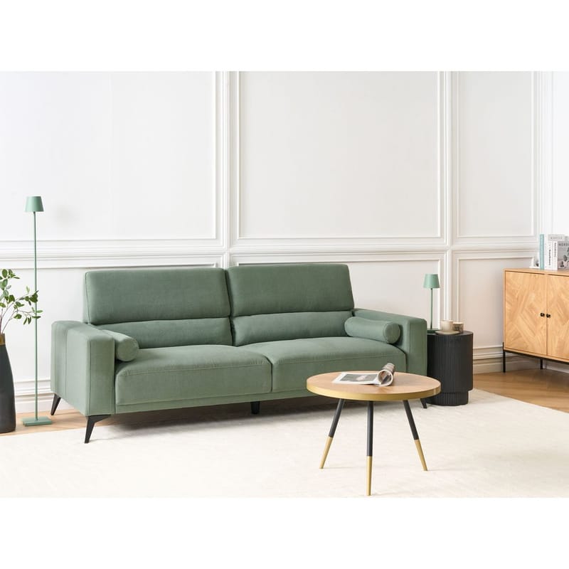 3-seters sofa Ange - Grønn, Svart/Polyester - Møbler - Sofaer - Sofa 3 seter