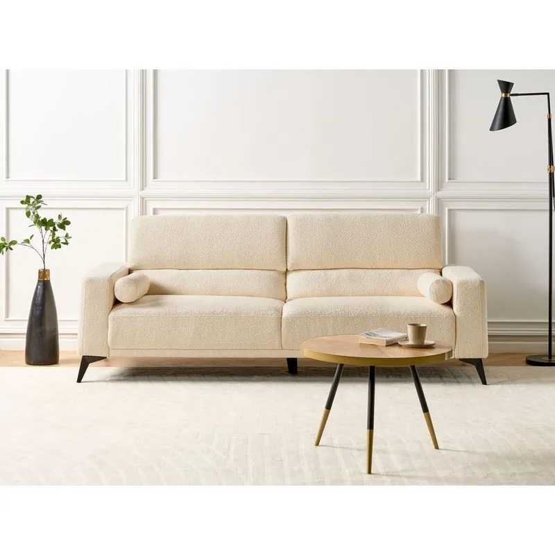 3-seters sofa Ange - Hvit, Svart/Bouclé - Møbler - Sofaer - Sofa 3 seter