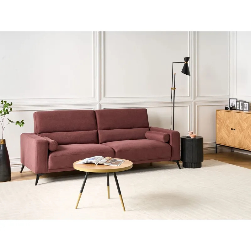 3-seters sofa Ange - Rød, Svart/Polyester - Møbler - Sofaer - Sofa 3 seter