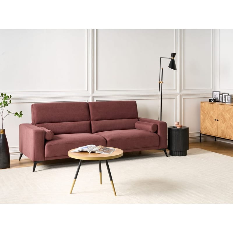 3-seters sofa Ange - Rød, Svart/Polyester - Møbler - Sofaer - Sofa 3 seter
