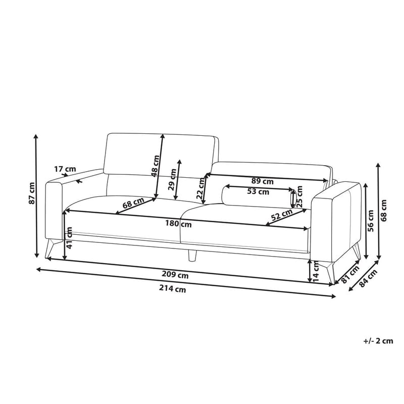 3-seters sofa Ange - Svart/Kunstlær - Møbler - Sofaer - Sofa 3 seter