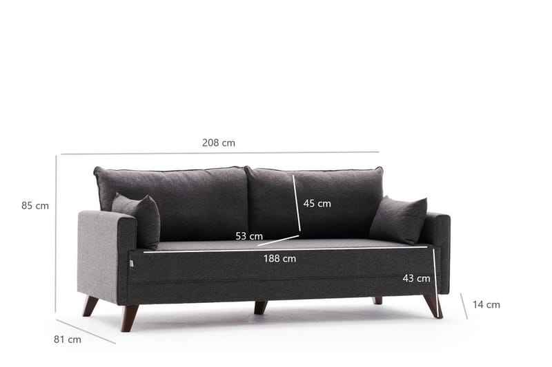 Antigua 3-seters Sofa - Anstrasitt/Natur - Møbler - Sofaer - Sofa 3 seter