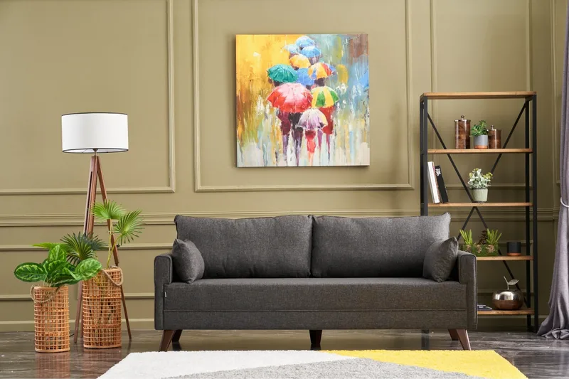 Antigua 3-seters Sofa - Anstrasitt/Natur - Møbler - Sofaer - Sofa 3 seter