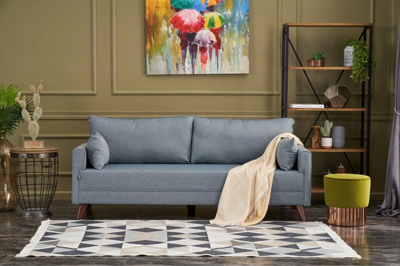 Antigua 3-seters Sofa - Blå/Brun - Møbler - Sofaer - Sofa 3 seter