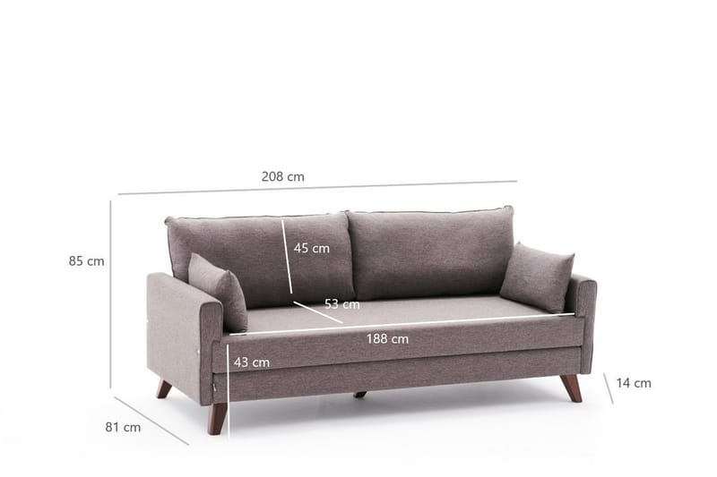 Antigua 3-seters Sofa - Brun - Sofa 3 seter