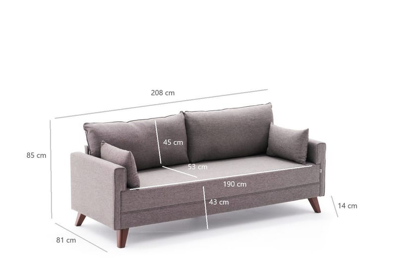 Antigua 3-seters Sofa - Brun/Natur - Møbler - Sofaer - Sofa 3 seter