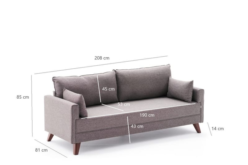 Antigua 3-seters Sofa - Brun/Natur - Sofa 3 seter