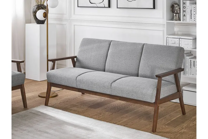 Asnes 3-seters Sofa - Grå - Møbler - Sofaer - Sofa 3 seter