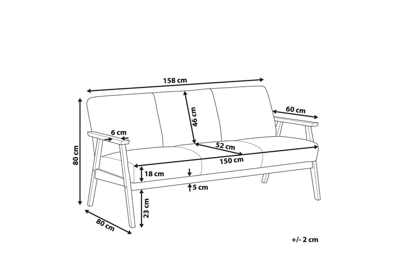Asnes 3-seters Sofa - Grå - Møbler - Sofaer - Sofa 3 seter