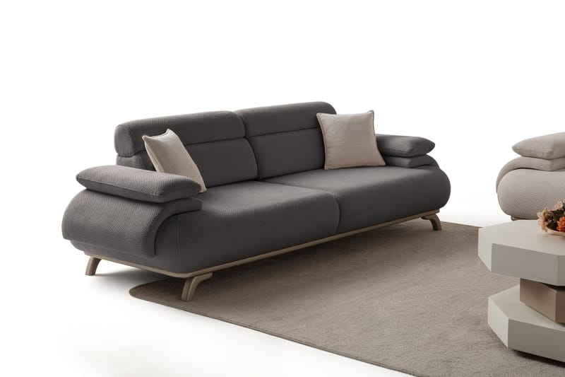3-seters sofa Atelier Del Sofa Bonjo Silver (246 x 81 x 97 cm) Antrasitt - Antrasitt - Møbler - Sofaer - Sofa 3 seter