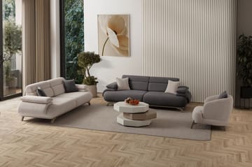 3-seters sofa Atelier Del Sofa Bonjo Silver (246 x 81 x 97 cm) Antrasitt - Antrasitt - Møbler - Sofaer - Sofa 3 seter
