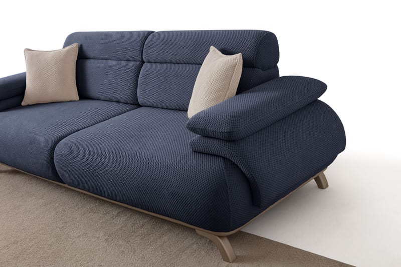 3-seters sofa Atelier Del Sofa Bonjo Silver (246 x 81 x 97 cm) Navy Blue - Marineblå - Møbler - Sofaer - Sofa 3 seter