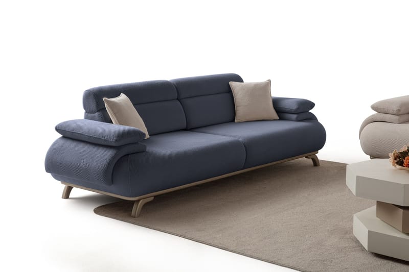 3-seters sofa Atelier Del Sofa Bonjo Silver (246 x 81 x 97 cm) Navy Blue - Marineblå - Møbler - Sofaer - Sofa 3 seter