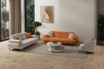 3-seters sofa Atelier Del Sofa Bonjo Silver (246 x 81 x 97 cm) Tile Red - Teglsteinrød - Møbler - Sofaer - Sofa 3 seter