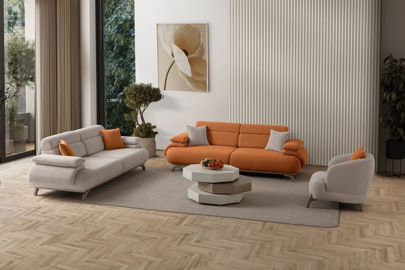 3-seters sofa Atelier Del Sofa Bonjo Silver (246 x 81 x 97 cm) Tile Red - Teglsteinrød - Møbler - Sofaer - Sofa 3 seter