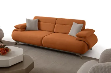 3-seters sofa Atelier Del Sofa Bonjo Silver (246 x 81 x 97 cm) Tile Red - Teglsteinrød - Møbler - Sofaer - Sofa 3 seter