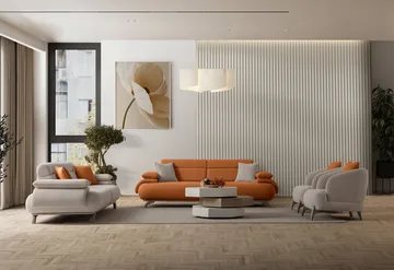 3-seters sofa Atelier Del Sofa Bonjo Silver (246 x 81 x 97 cm) Tile Red - Teglsteinrød - Møbler - Sofaer - Sofa 3 seter