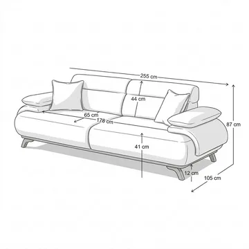 3-seters sofa Atelier Del Sofa Bonjo Silver (246 x 81 x 97 cm) Tile Red - Teglsteinrød - Møbler - Sofaer - Sofa 3 seter
