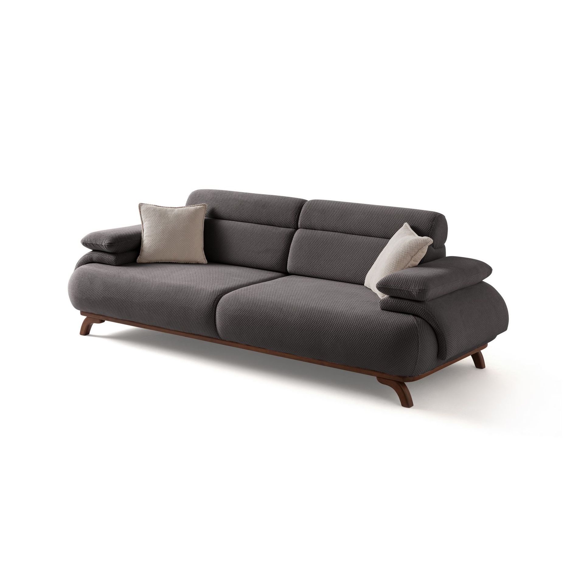 3-seters sofa Atelier Del Sofa Bonjo Walnut (246 x 81 x 97 cm) Antrasitt - Antrasitt