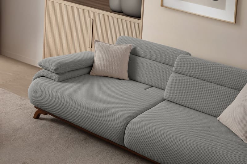 3-seters sofa Atelier Del Sofa Bonjo Walnut (246 x 81 x 97 cm) Grå - Grå - Møbler - Sofaer - Sofa 3 seter