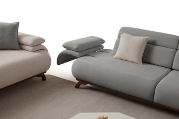 3-seters sofa Atelier Del Sofa Bonjo Walnut (246 x 81 x 97 cm) Grå - Grå - Møbler - Sofaer - Sofa 3 seter