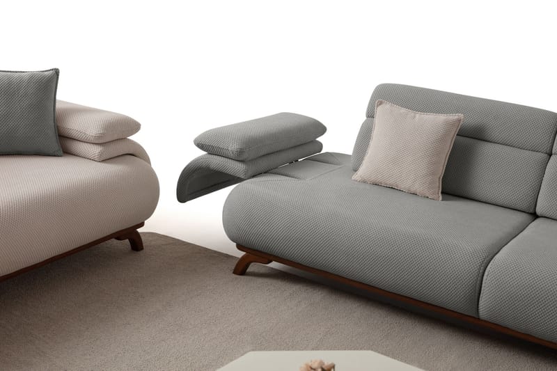 3-seters sofa Atelier Del Sofa Bonjo Walnut (246 x 81 x 97 cm) Grå - Grå - Møbler - Sofaer - Sofa 3 seter