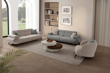 3-seters sofa Atelier Del Sofa Bonjo Walnut (246 x 81 x 97 cm) Grå - Grå - Møbler - Sofaer - Sofa 3 seter