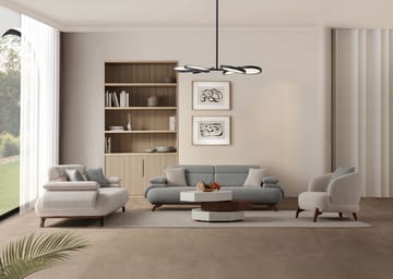 3-seters sofa Atelier Del Sofa Bonjo Walnut (246 x 81 x 97 cm) Grå - Grå - Møbler - Sofaer - Sofa 3 seter