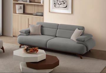3-seters sofa Atelier Del Sofa Bonjo Walnut (246 x 81 x 97 cm) Grå - Grå - Møbler - Sofaer - Sofa 3 seter