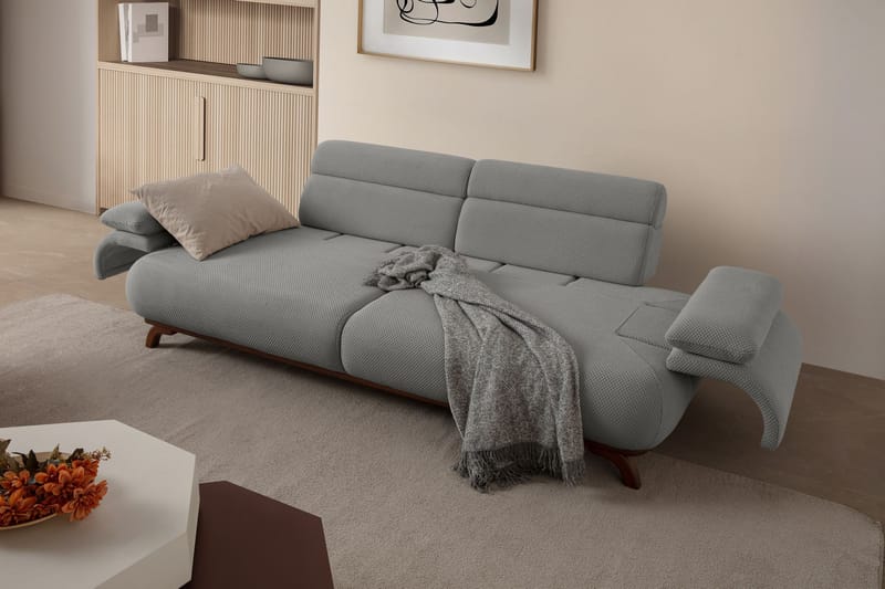 3-seters sofa Atelier Del Sofa Bonjo Walnut (246 x 81 x 97 cm) Grå - Grå - Møbler - Sofaer - Sofa 3 seter