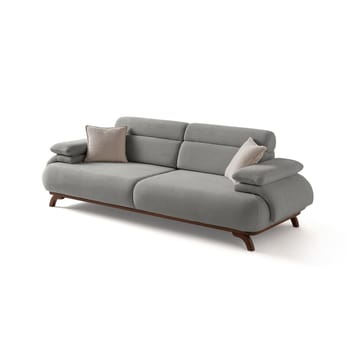 3-seters sofa Atelier Del Sofa Bonjo Walnut (246 x 81 x 97 cm) Grå - Grå - Møbler - Sofaer - Sofa 3 seter