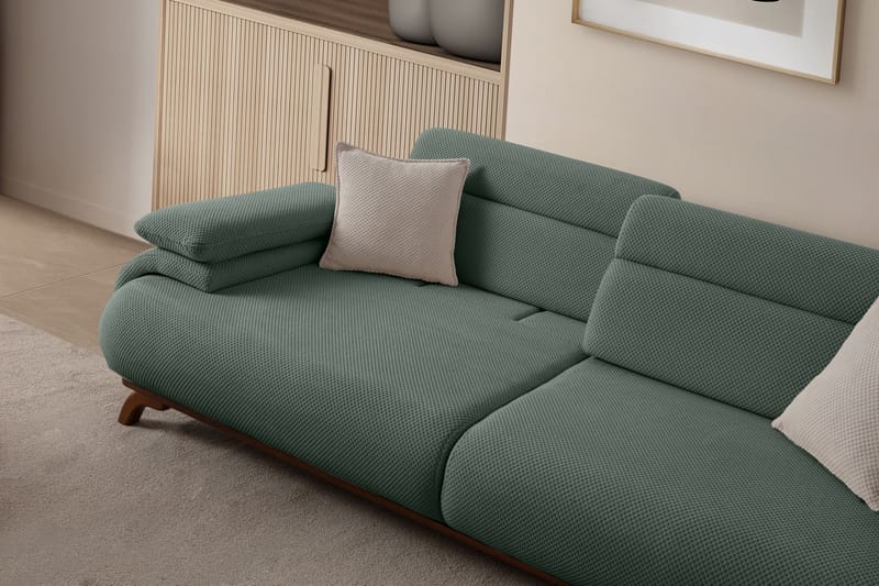 3-seters sofa Atelier Del Sofa Bonjo Walnut (246 x 81 x 97 cm) Grønn - Grønn - Møbler - Sofaer - Sofa 3 seter