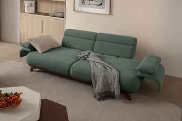 3-seters sofa Atelier Del Sofa Bonjo Walnut (246 x 81 x 97 cm) Grønn - Grønn - Møbler - Sofaer - Sofa 3 seter