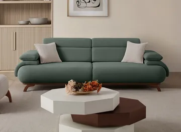 3-seters sofa Atelier Del Sofa Bonjo Walnut (246 x 81 x 97 cm) Grønn - Grønn - Møbler - Sofaer - Sofa 3 seter