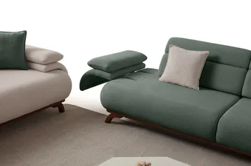 3-seters sofa Atelier Del Sofa Bonjo Walnut (246 x 81 x 97 cm) Grønn - Grønn - Møbler - Sofaer - Sofa 3 seter