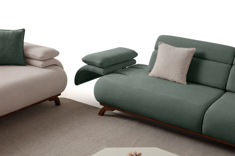 3-seters sofa Atelier Del Sofa Bonjo Walnut (246 x 81 x 97 cm) Grønn - Grønn - Møbler - Sofaer - Sofa 3 seter