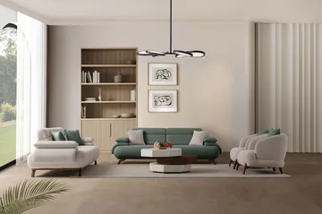 3-seters sofa Atelier Del Sofa Bonjo Walnut (246 x 81 x 97 cm) Grønn - Grønn - Møbler - Sofaer - Sofa 3 seter