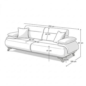 3-seters sofa Atelier Del Sofa Bonjo Walnut (246 x 81 x 97 cm) Grønn - Grønn - Møbler - Sofaer - Sofa 3 seter