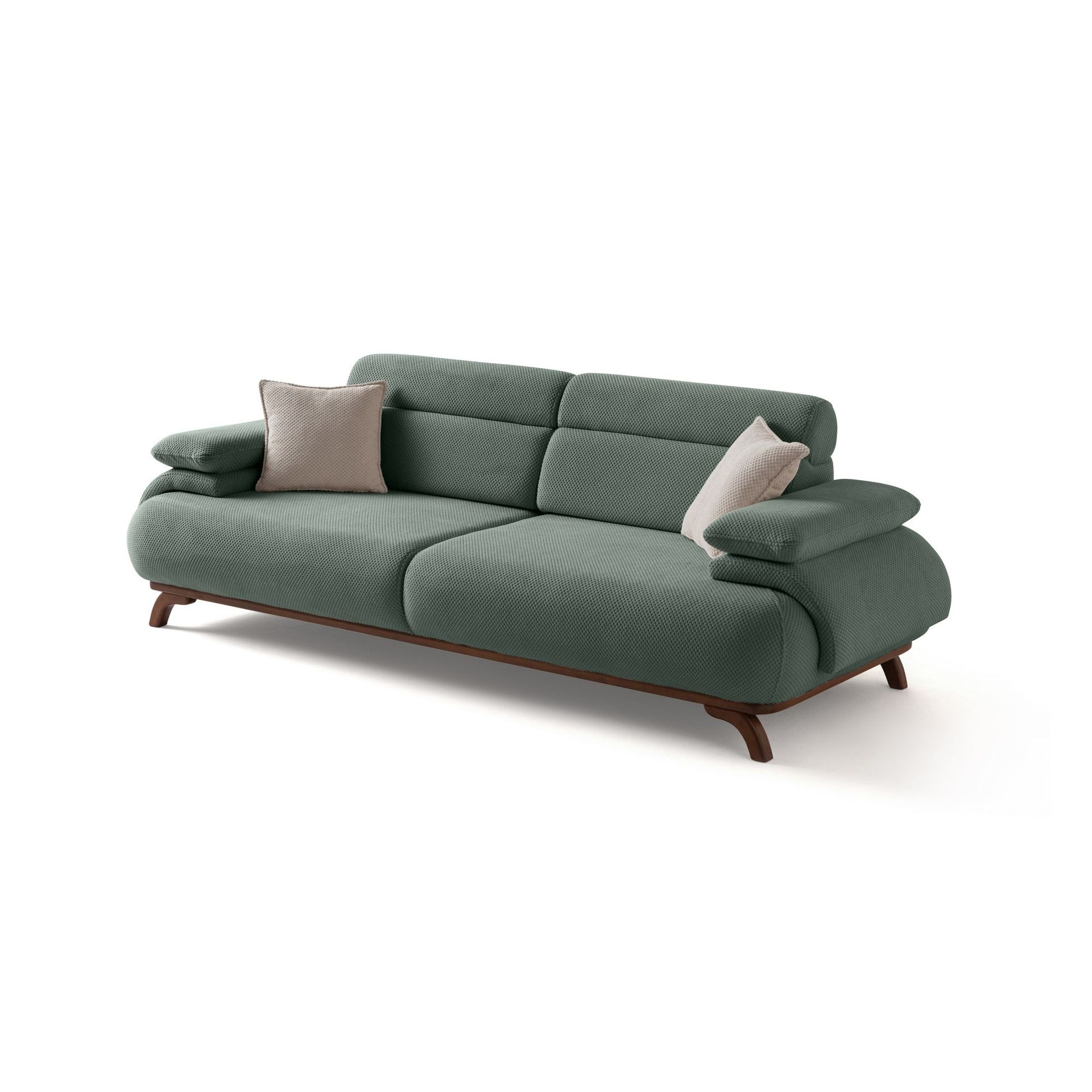 3-seters sofa Atelier Del Sofa Bonjo Walnut (246 x 81 x 97 cm) Grønn - Grønn