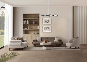 3-seters sofa Atelier Del Sofa Bonjo Walnut (246 x 81 x 97 cm) Jord - Jord - Møbler - Sofaer - Sofa 3 seter