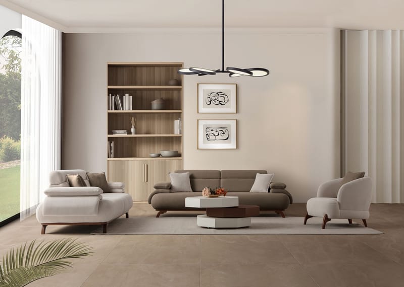 3-seters sofa Atelier Del Sofa Bonjo Walnut (246 x 81 x 97 cm) Jord - Jord - Møbler - Sofaer - Sofa 3 seter