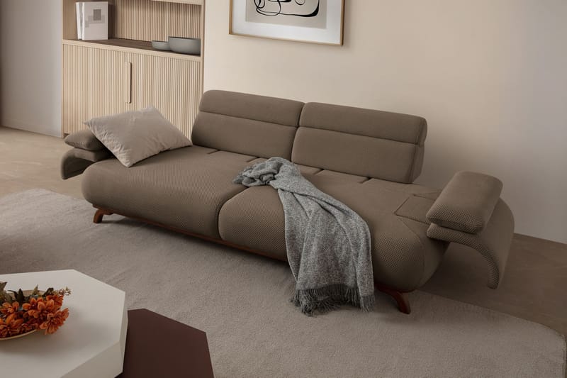 3-seters sofa Atelier Del Sofa Bonjo Walnut (246 x 81 x 97 cm) Jord - Jord - Møbler - Sofaer - Sofa 3 seter