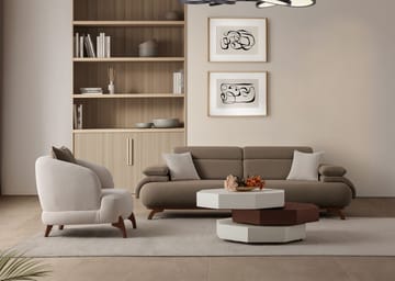 3-seters sofa Atelier Del Sofa Bonjo Walnut (246 x 81 x 97 cm) Jord - Jord - Møbler - Sofaer - Sofa 3 seter