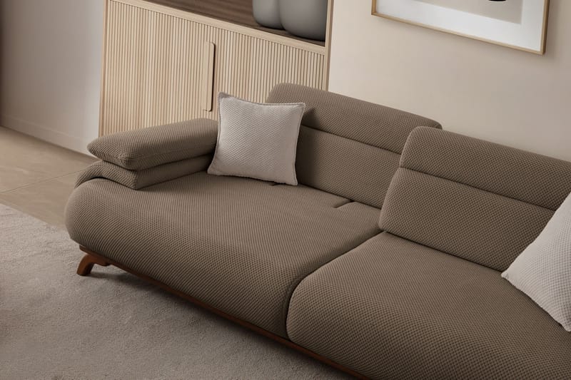 3-seters sofa Atelier Del Sofa Bonjo Walnut (246 x 81 x 97 cm) Jord - Jord - Møbler - Sofaer - Sofa 3 seter